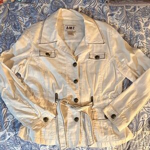 AMI white with brown stitched detail women’s jacket
